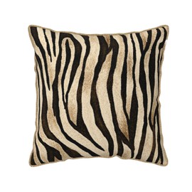 Tiger Skin Animal Print Black and Gold Velvet Throw Pillow Covers Home Deco Zebra Stripes Pillowcase Square Pillow case Cushion Cover for Bed Sofa Living Room Car Indoor and Outdoor 18"x18"