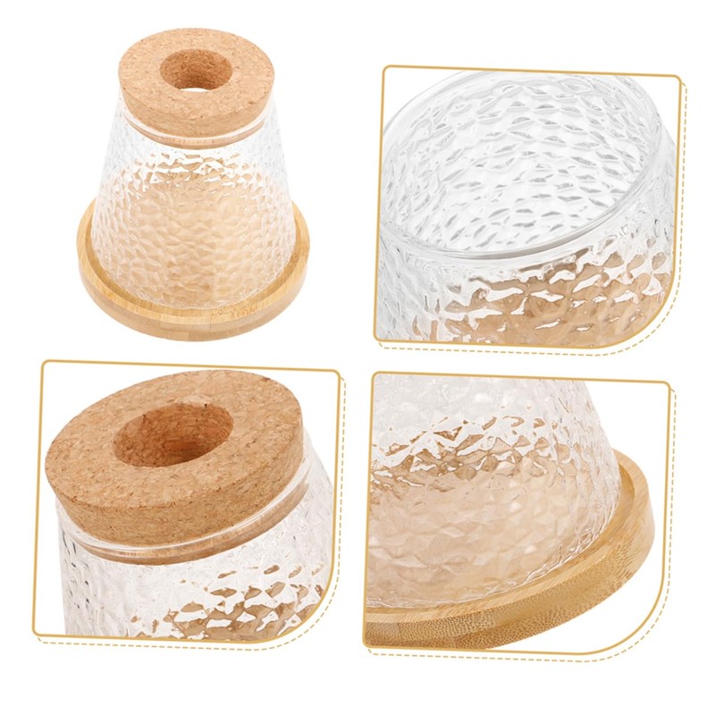 Abaodam 2Pcs Hydroponic Glass Plant Propagation Jars with Stand Lid
