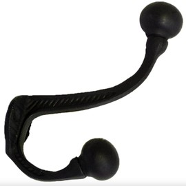 The King's Bay Pair Wall Mount Hooks in Black with Ball Ends
