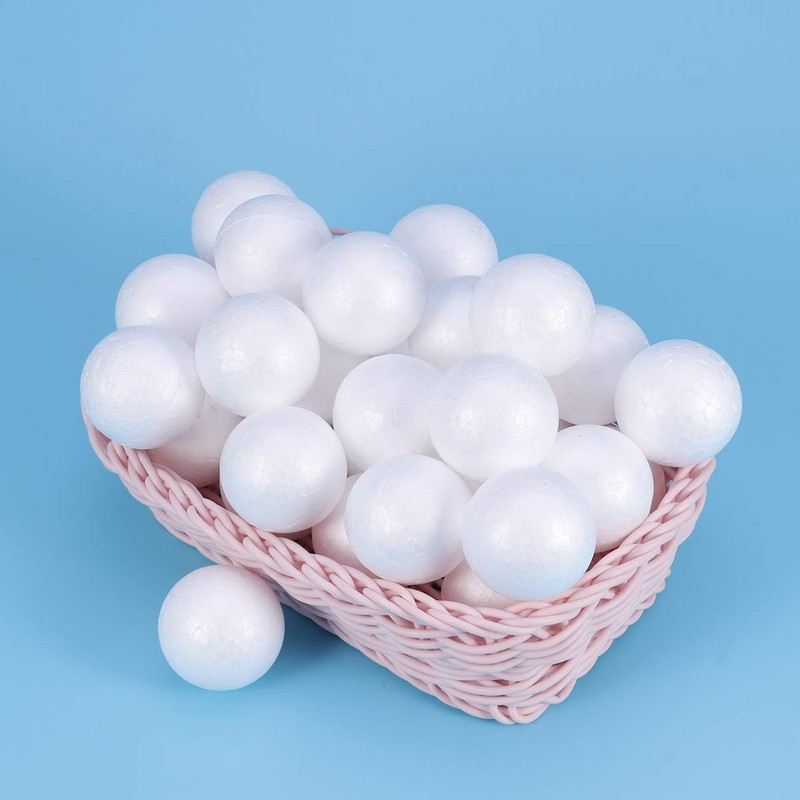 EXCEART 100 Pieces Polystyrene Balls White Solid Balls Craft 4