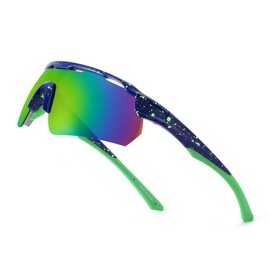 WANWAN Youth Sunglasses, Polarized Baseball Sports Cycling Glasses, Running Biking Softball Shades for Boys Girls Age 8-16