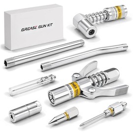 8 puntas para pistola de engrasar, punta de aguja para pistola de engrasar, incluye acoplador de bloqueo, adaptador de 90°, acoplador liso, boquilla de aguja, boquilla afilada, aguja de