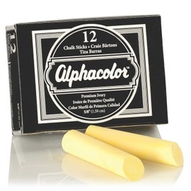 Quartet Alpha Chalk, 5/8" Diameter, Golden Ivory, 12 Sticks per Pack (333005)