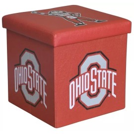 OxBay Ohio State Buckeyes Upholstered Storage Ottoman by OxBay-New