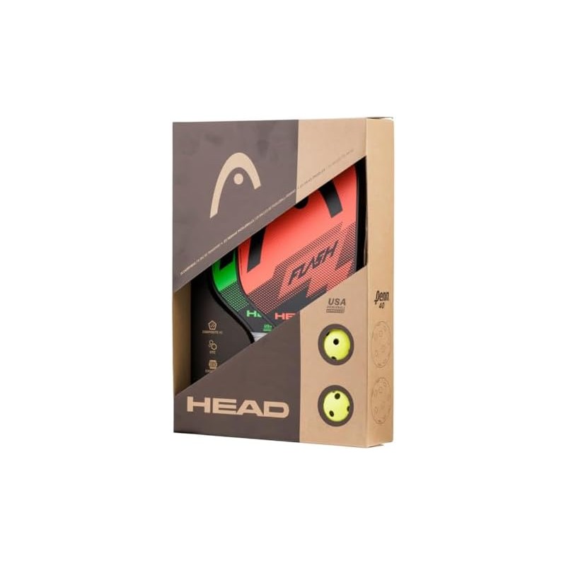 Head Flash Pickleball Pack - 2 paletas aprobadas, 2 Bolas