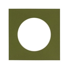 CountryArtHouse Dill Green Acid Free 12x12 Circle Picture Frame Mat with White Core Bevel Cut for 8x8 Pictures - Fits 12x12 Frame - Pack of 1 Matboard
