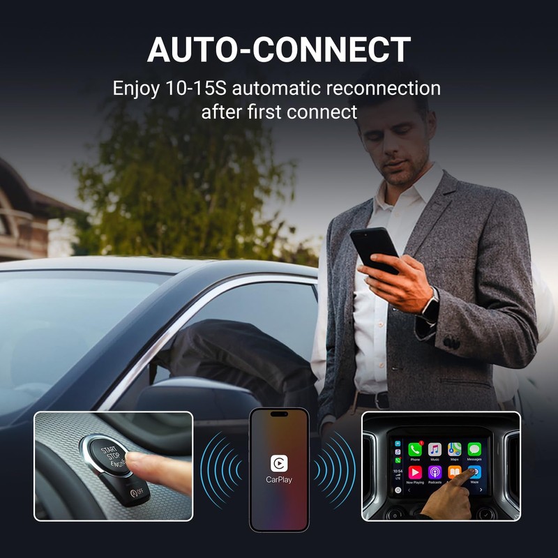 Dilxyuy Mini Android Auto Wireless Adapter, Wireless Android Auto Adapter