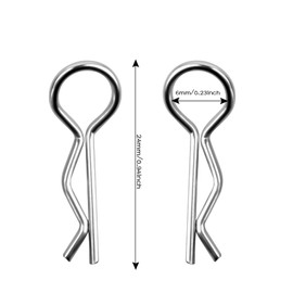 Vesaneae 100 Pieces RC Body Clips, Body Shell Clip, R Type Pin, Silver Stainless Steel R Clips, Body Cotter Pin Clips, RC Car Clip Pins, RC Shell Pin for 1/10 Scale Remote Control Car Shell