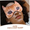 Baluue 2Pcs Animal Cartoon Sleep Mask Realistic Cat Design Light