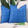 Madizz Set of 2 Linen Cushion Covers with Edge, Soft