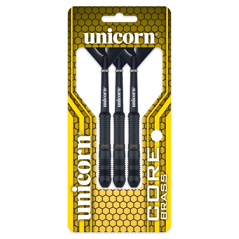 Unicorn Steel Tip Darts Set | Core Black Brass Barrels|