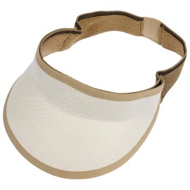 LIERYS Beach Visor Panama Women's / Men's Cap Handmade and Packable - Made in Ecuador - Sun Cap with Fluffy Stretch Band - Visor for Spring/Summer - Summer Visor, dark beige, Unit size