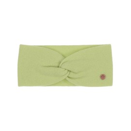 FRAAS Women's Cashmere Headband - 24 x 10.5 cm - Warm Knitted Ribbon with Bow, Organic green