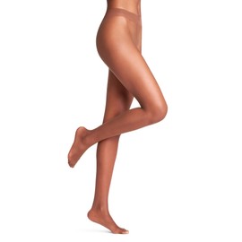 FALKE Women's Shelina 12 DEN W TI Ultra-Sheer Plain 1 Pair Tights, Brown (Hazel 5187), L