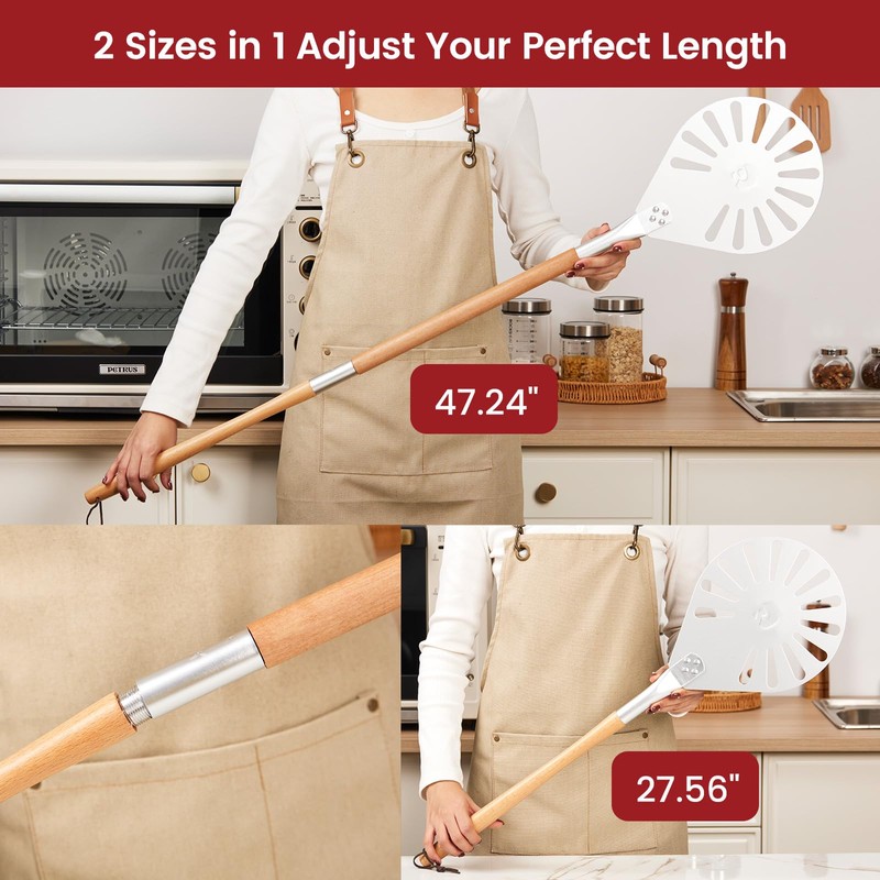 ROCKSHEAT 9 Inch Pizza Peel - Anodized Aluminum Pizza Transfer