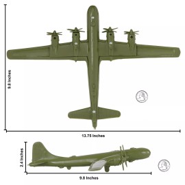 BMC Toys TimMee Processed Plastic WW2 B-29 Superfortress Green Bomber Plane Army Aircraft