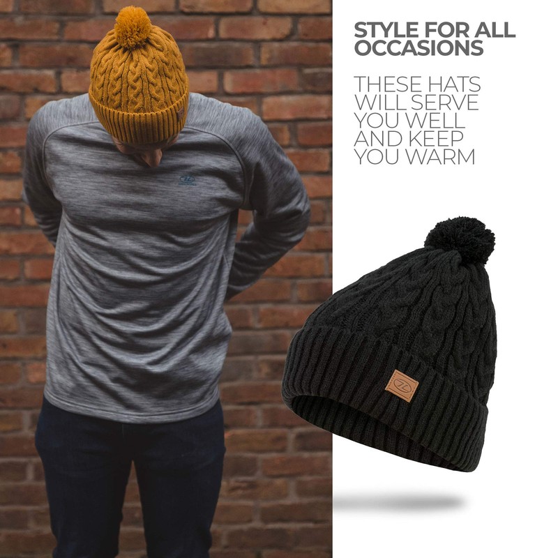 BEIRA LINED BOBBLE HAT (Black)