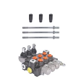 findmall 3 Spool 13GPM 3600PSI Hydraulic Directional Control Valve, SAE Ports Double Acting Valve for Small Tractors, Tractors, Loaders, Log Splitter