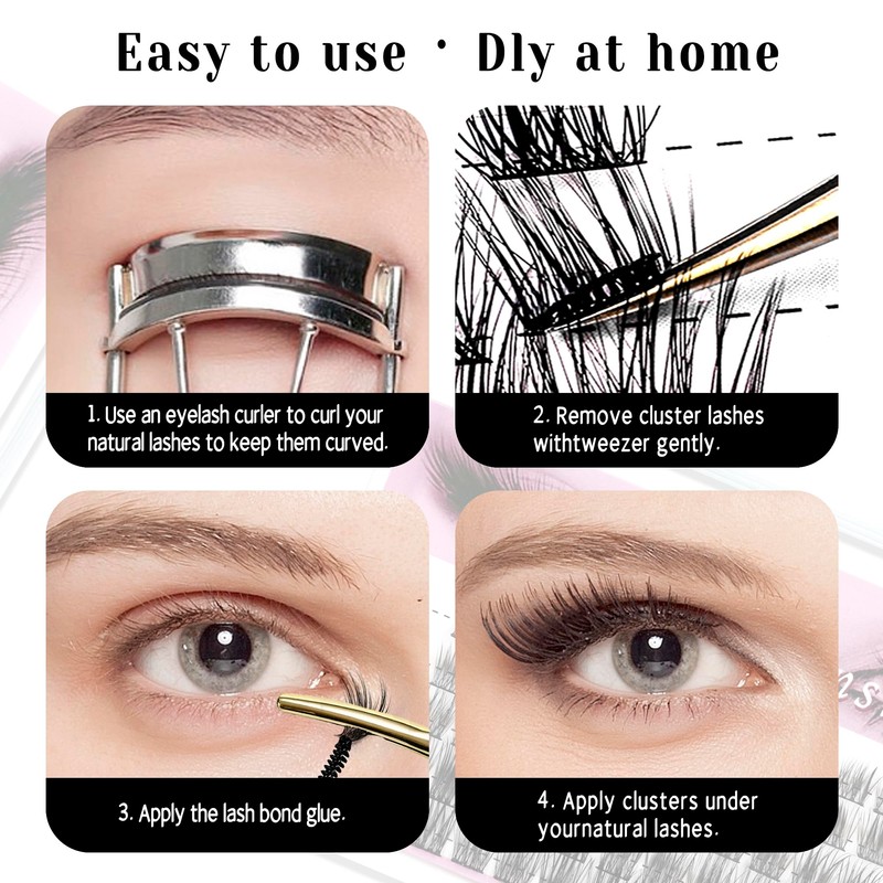 Lash Clusters DIY Eyelash Extensions 60pcs Cluster Lashes Wispy False
