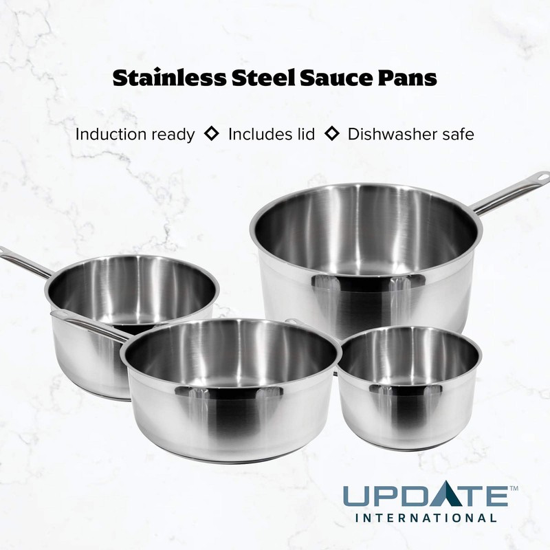 Update International 3 1/2 Qt Induction Ready Stainless Steel Sauce