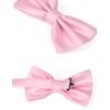 Alizeal Mens Solid Mini Squares Formal Banded Bow Ties (Pink)
