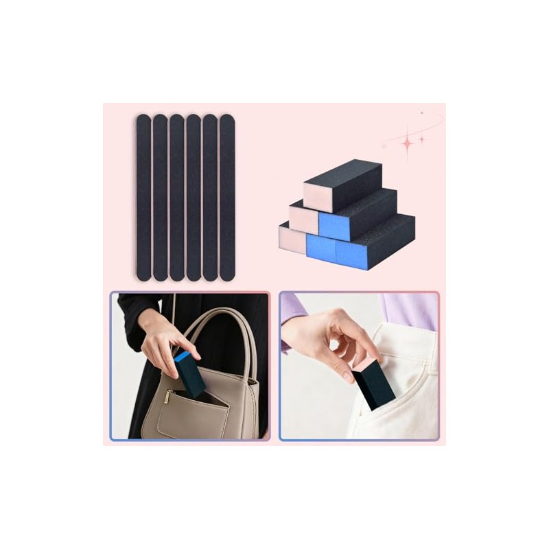 CGBE Lima de uñas,Nail Files and Buffer Manicure Tools Kit