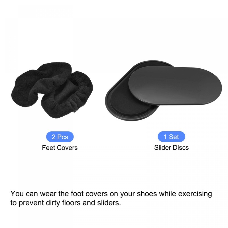 uxcell Exercise Core Sliders, Oval Glider Discs with Feet Covers,