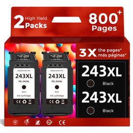 FLYFAR Compatible 243XL Black Ink Cartridge Replacement for Canon PG-243 XL PG243(2 Pack)Work for Cannon MX490 MX492 MG2522 MG2922 TR4520 TR4522 TS3322 TS3122 TS202 iP2820 MG2420 MG3020 TS3120 TS3100