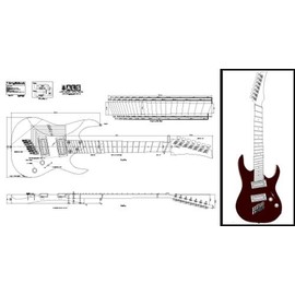 7-String Multiscale Electric Guitar Plan - Full Scale Print