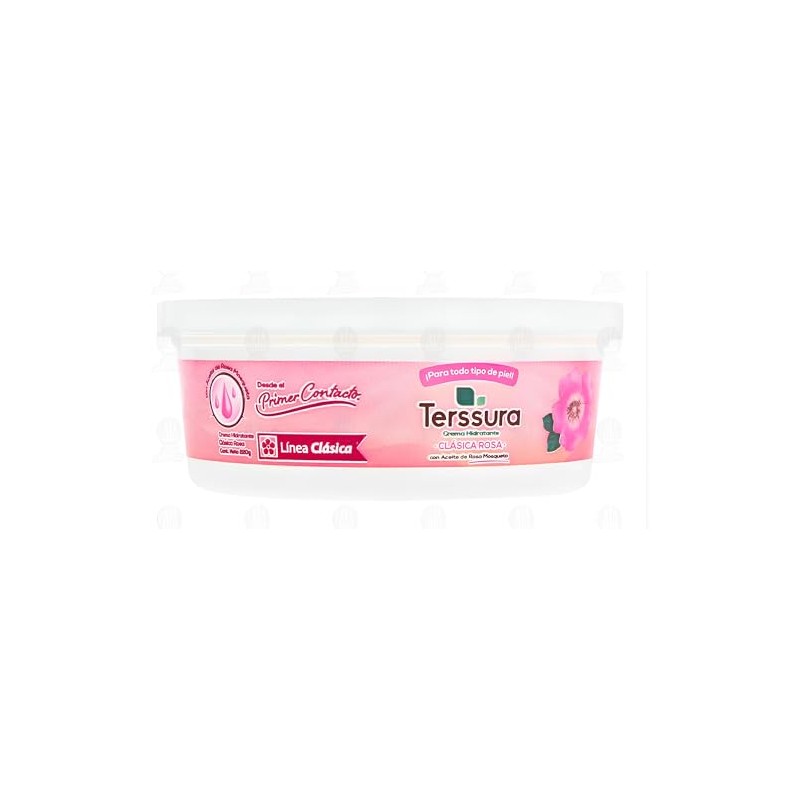 Terssura Crema Hidratante Clásica Rosa Mosqueta, 220g. 5pzas