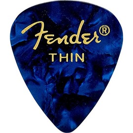 Fender Premium Celluloid Guitar Picks 351 Shape, Blue Moto, Thin, 12-Pack