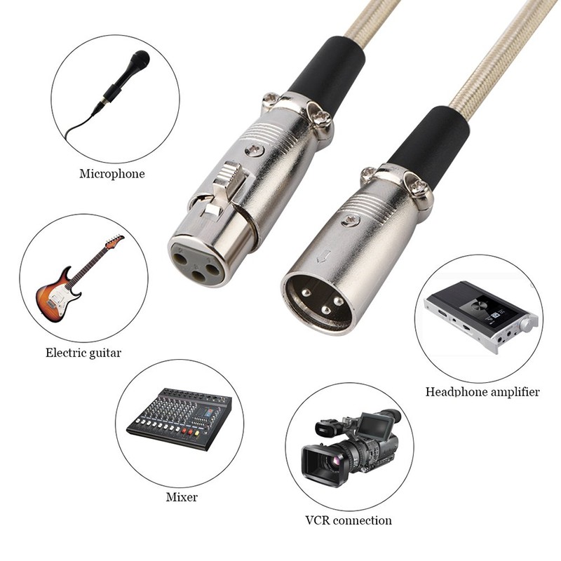 XLR Macho a Hembra Cable de micrófono, 3 Pines XLR