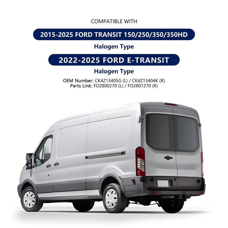 Tail Lights Assembly for 2015-2025 Ford Transit 150 250 350
