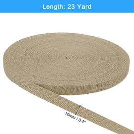 sourcing map 23 Yards Cotton Twill Tape, 3/8-inch Herringbone Webbing Ribbon Bias Binding Tapes for Clothes Sewing, DIY Crafting (Dark Khaki)