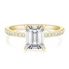 TIGRADE 3CT Engagement Ring for Women Emerald Cut Cubic Zirconia