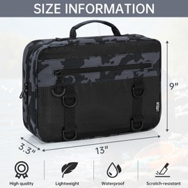 LASUK Lure Bag Utility Binder Tackle Bag - with 4 Single Pocket Sleeves and 2 Double Pocket for Lure, Line, Hooks, Sinkers,Camouflage Blue