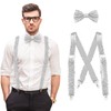 Silkwish Sequin Braces and Bow Tie Glitter, silver