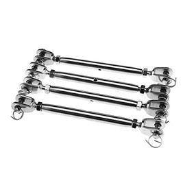 SING F LTD Stainless Steel 6Mm Closed Body Rigging Screw Jaw Barrel Strainers Turnbuckle 4 Pack