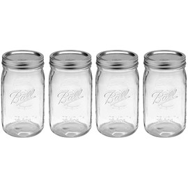 North Mountain Supply Ball 32 oz Wide Mouth Mason Jars with Lids and Bands - 4 Pack - Packed in ImpactGaurd Box - BPA-Free, Made in the USA – for Canning, Freezing, Storing, and More