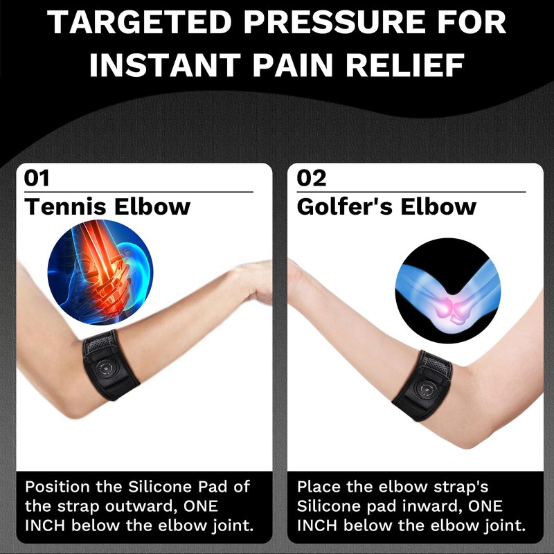Tennis Elbow Brace for Men & Women (XL for Larger