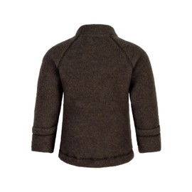 Mikk-line Walk Jacket, Oeko-Tex Standard 100, Baby Jacket with Zip for Baby and Children, 100% Mulesing-Free Merino Wool, for Girls and Boys, Reversible Cuffs, Dark Brown Melange