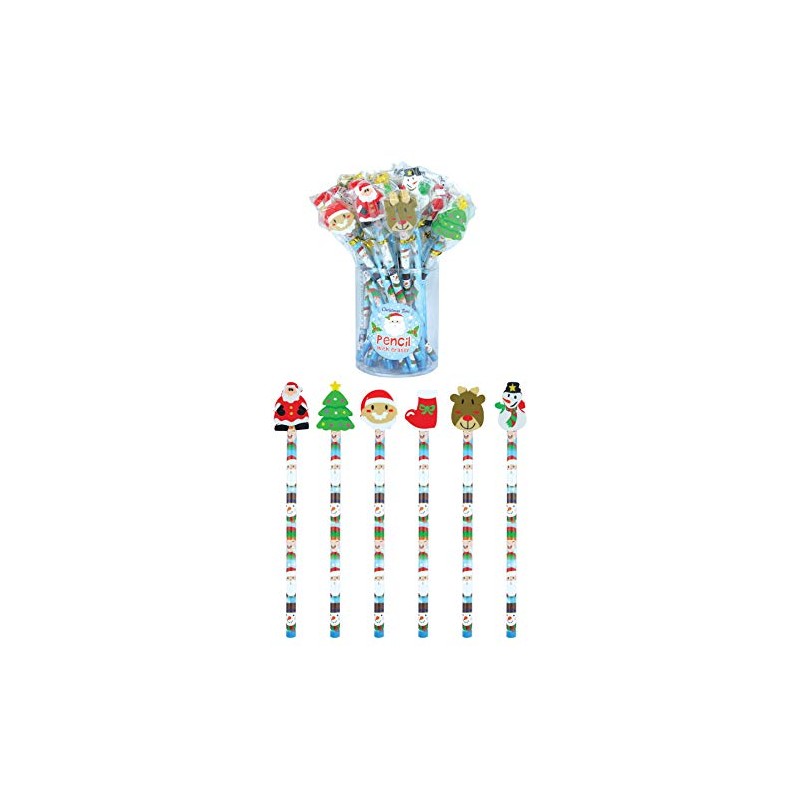 HENBRANDT Christmas Pencil with Eraser - Pack of 24