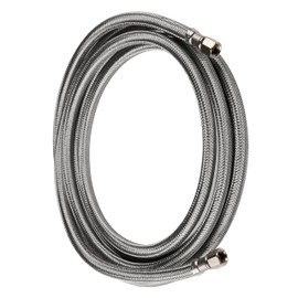 EFIELD 10 FT Stainless Steel Braided Ice Maker Hose with 1/4" Comp by 1/4" Comp Connection (10', Length)