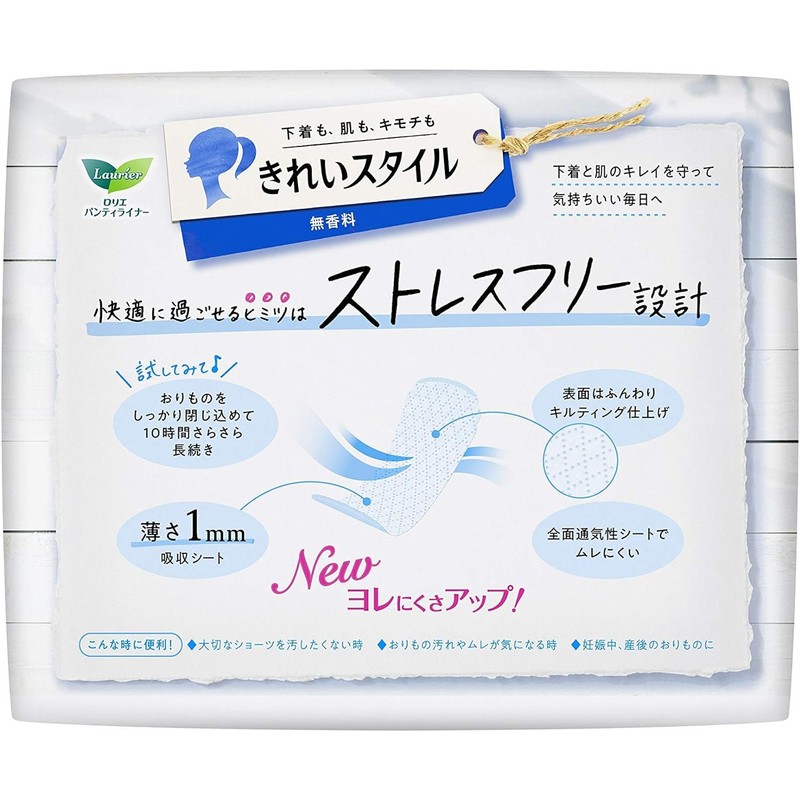 [Bulk Purchase] Laurier Beautiful Style Panty Liner, Unscented, 72 Sheets