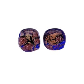 Handmade Murano Glass Earrings, Murano Glass Jewellery from Venice Italy, Silver Plated Glass Stud Earrings, Dainty 1cm/10mm