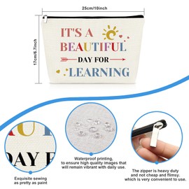 Learning Lover Gift Makeup Bag Reading Gifts for Book Lover Learning Graduation Gifts for Student Bookworms Readers Librarian Teacher Friends Sister Daughter Niece Birthday Gift Zipper Cosmetic Bag