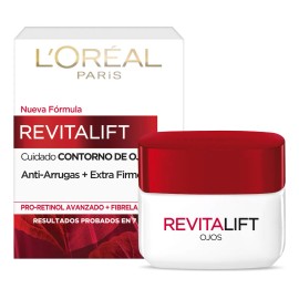 rema Contorno de Ojos L'Oréal Revitalift Antiarrugas 15ml | Ácido Hialurónico | Reduce Bolsas y Ojeras