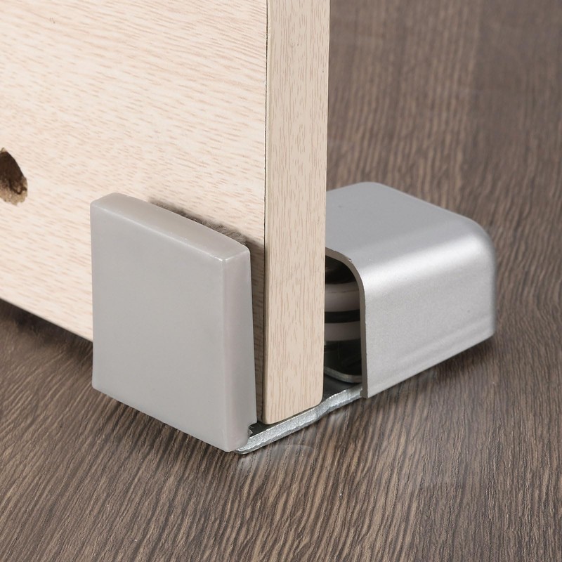 sourcing map 4Pcs Sliding Barn Door Floor Guide, 35-58mm Adjustable