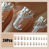24Pcs Square Press on Nails Medium Coffin Fake Nails with