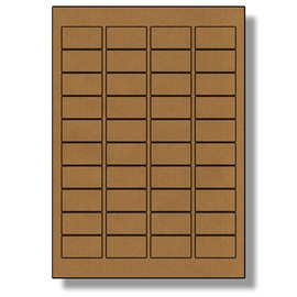 Label Planet® 40 Per Sheet, 5 Sheets (200 Brown Kraft Labels). Brown, Ribbed, Craft Paper Labels. 45.7 x 25.4mm, LP40/45 BRK.